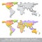 Hi Detail colored Vector Political World Map illustration