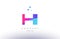 hi h i creative pink blue modern alphabet letter logo icon temp