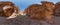 Hi-res 360 HDR Panorama of Petra`s Siq carved and tiled rocky pathway of Siq