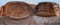 Hi-res 360 HDR Panorama of Petra`s Siq tiled rocky narrow pathway