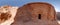 Hi-res 360HDR Panoramic image of ancient ruins of Petra-Stone carved house faÃ§ade