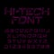 Hi-Tech alphabet font. Circuit effect letters and numbers.