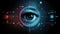 Hi-tech Futuristic technological scanning of the women eye, Generated AI