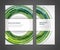 Hi tech green circle geometric innovation dynamic flow brochure booklet set design template vector