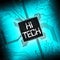 Hi Tech Microchip Represents Electronics Digital 3d Illustration