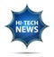 Hi-tech News magical glassy sunburst blue button
