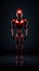 Hi-Tech Synthetic Bio-Ethereal Robot in Red Titanium. Generative ai