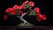 Hibiscus Bonsai Tree: Minimalist Desktop Wallpaper With Solarization Effect