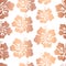 Hibiscus flower rose gold copper foil pattern tile