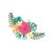 Hibiscus Hand Drawn Tropical Flower Composite Design