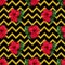 Hibiscus karkade tropical exotic flower glitter geometric zigzag seamless pattern background
