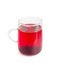 Hibiscus Tea, Dry Rose Drink, Cold Fruit Red Tea in Transparent Mug, Roselle Hibiscus Tea