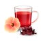 Hibiscus tea in a glass mug and flower isolated on a white background. Dry roselle bract tea. Realistic vector