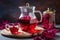 Hibiscus tea in a glass teapot