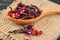 Hibiscus tea in spoon