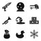 Hickey icons set, simple style