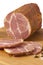 Hickory smoked ham sliced on white background - Dimljeni suvi vrat