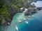 Hidden Beach in Matinloc Island in El Nido, Palawan, Philippines. Tour C route and Sightseeing Place.