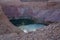 Hidden or Disappearing lake near park Timna, Eilat, Israel in evening