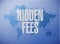 hidden fees world sign concept illustration