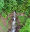 Hidden in the woods a long waterfall.