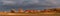 Hiddensee island on Baltic sea in North Germany. Panoramic image, traditional houses on a sunset.