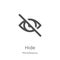 hide icon vector from miscellaneous collection. Thin line hide outline icon vector illustration. Outline, thin line hide icon for