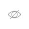 Hide line icon, strikeout eye outline vector