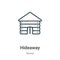 Hideaway outline vector icon. Thin line black hideaway icon, flat vector simple element illustration from editable sauna concept