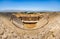 Hierapolis, Pammukale, Turkey. Ancient amphitheater. Panoramic landscape in the daytime. UNESCO Heritage Site. Historic Site.