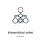 Hierarchical order outline vector icon. Thin line black hierarchical order icon, flat vector simple element illustration from