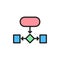Hierarchical structure, auxiliary chart flat color icon.