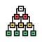 hierarchy diagram color icon vector illustration