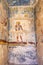 Hieroglyphs on a wall in the Valley of Kings in Luxor, Egypt