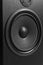 Hifi black loud speaker box in close up.Professional audio equipment