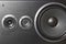 Hifi black loud speaker box in close up.Professional audio equipment