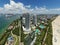 High aerial photo Miami Beach highrise condominium towers