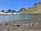 High alpine lake Furggasee (Furgga Lake or See Furggasee) in the mountainous area of the Albula Alps