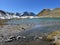 High alpine lake Furggasee (Furgga Lake or See Furggasee) in the mountainous area of the Albula Alps