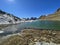 High alpine lake Furggasee (Furgga Lake or See Furggasee) in the mountainous area of the Albula Alps