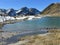 High alpine lake Furggasee (Furgga Lake or See Furggasee) in the mountainous area of the Albula Alps