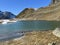 High alpine lake Furggasee (Furgga Lake or See Furggasee) in the mountainous area of the Albula Alps