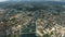 High altitude aerial view of Geneva, Switzerland