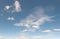 High altitude clouds in blue sky, panorama format