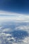 High altitude view of the atmosphere with clouds