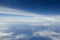 High altitude view of the atmosphere with clouds