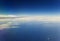 High altitude view of the atmosphere with clouds