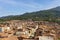 High angel view of the small medieval town Castelbuono, Sicily.