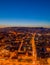 High angle Aerial drone shot of St. Francis parish church by Danube in Budapest twilight