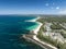 High angle aerial drone view of Huskisson Beach